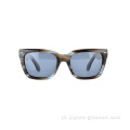 Trendy Unissex Full Rim States Stripe Grey Tortoise Top Quality Acetato Sunglasses